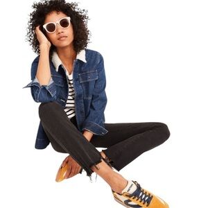 Madewell Black Cali Demi-Boot Ragged Hem Jeans